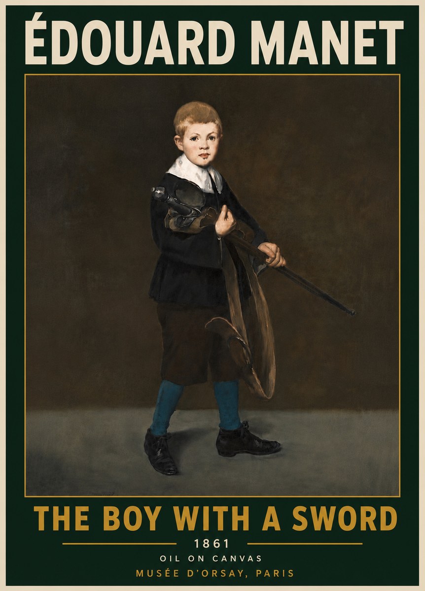 Édouard Manet The Boy with a Sword No6 - Poszter