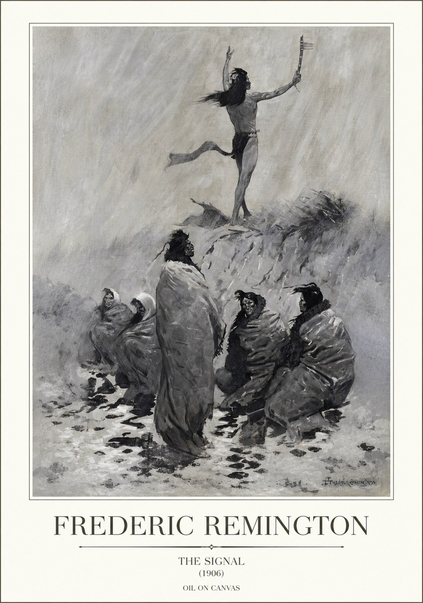 Frederic Remington The Signal No1 - Poszter
