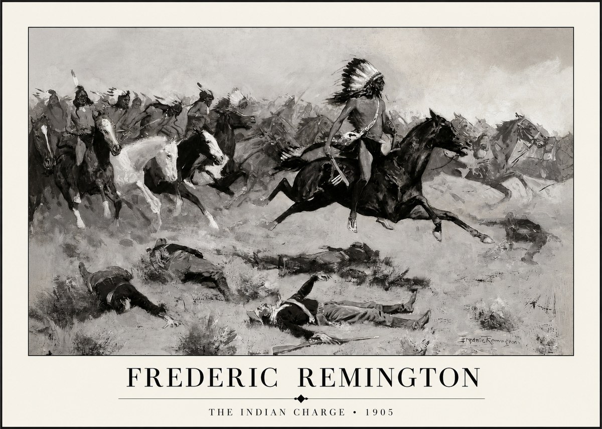 Frederic Remington The Indian Charge No1 - Poszter