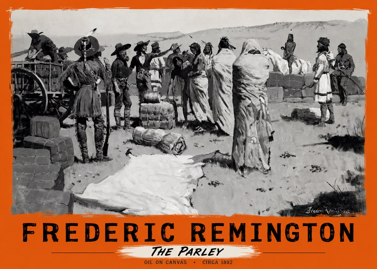 Frederic Remington The Parley No2 - Poszter
