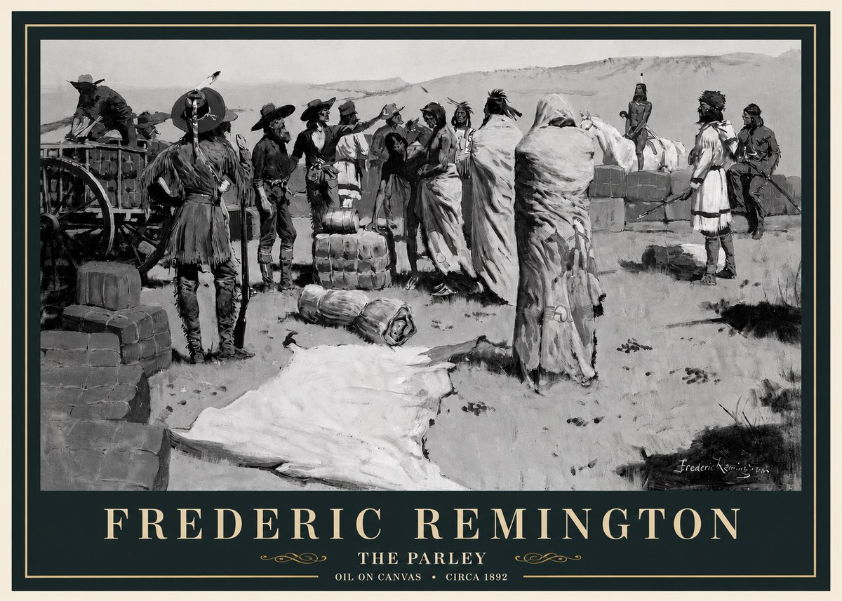 Frederic Remington The Parley No3 - Poszter