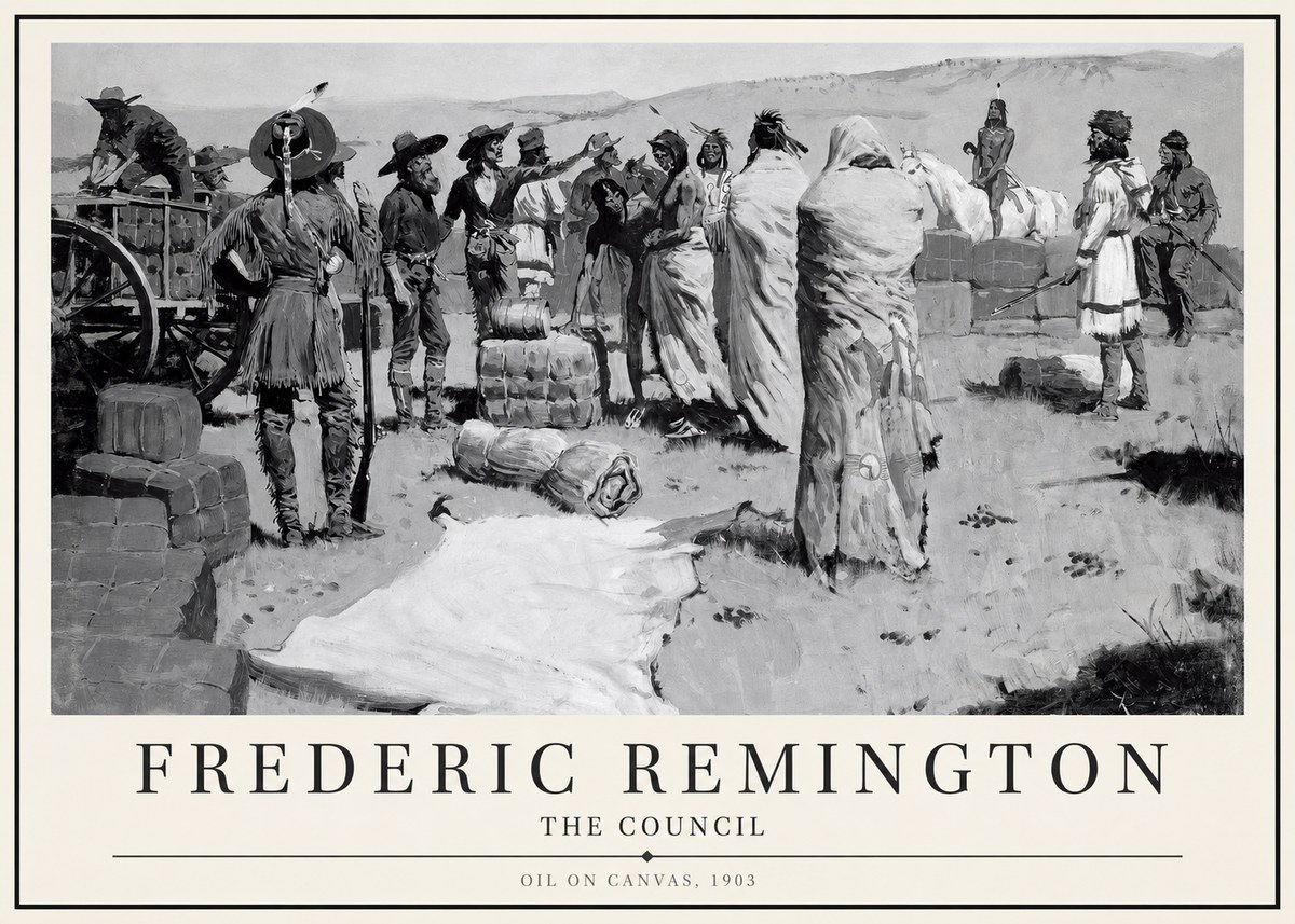 Frederic Remington The Parley No4 - Poszter