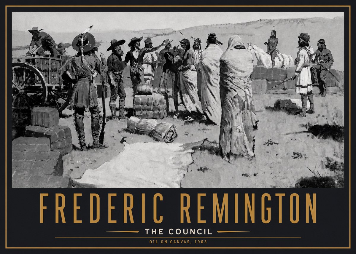 Frederic Remington The Parley No6 - Poszter