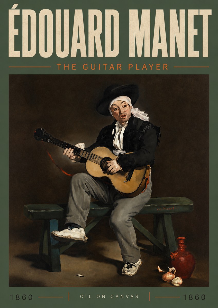 Édouard Manet The Guitar Player No5 - Poszter