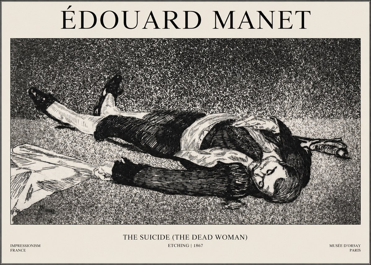 Édouard Manet The Suicide (the Dead Woman) No1 - Poszter