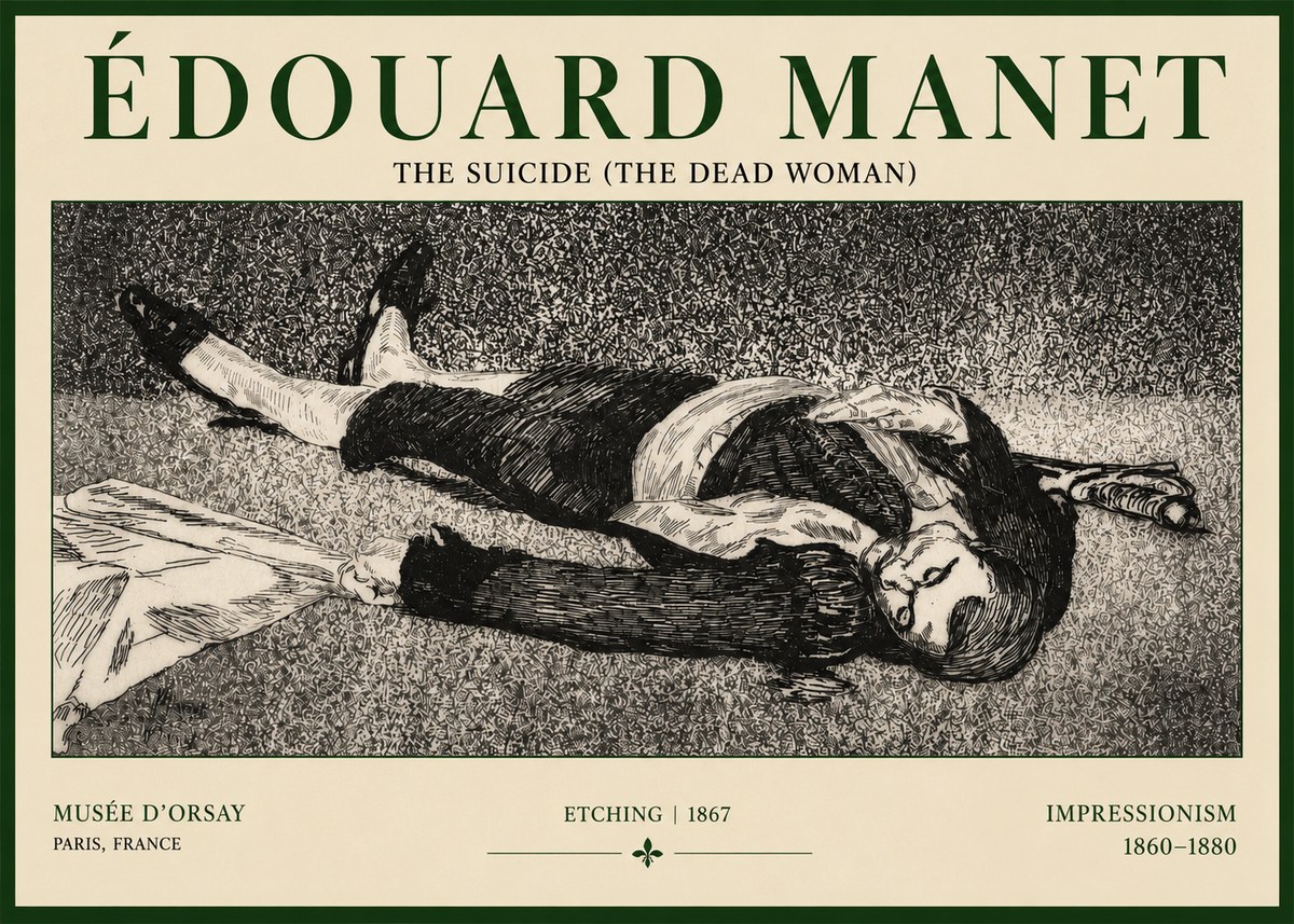 Édouard Manet The Suicide (the Dead Woman) No3 - Poszter