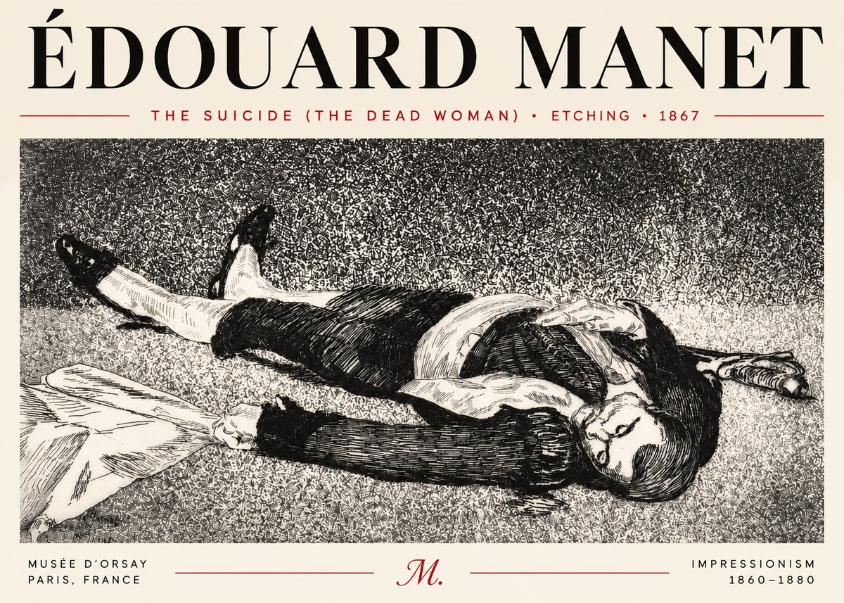 Édouard Manet The Suicide (the Dead Woman) No4 - Poszter