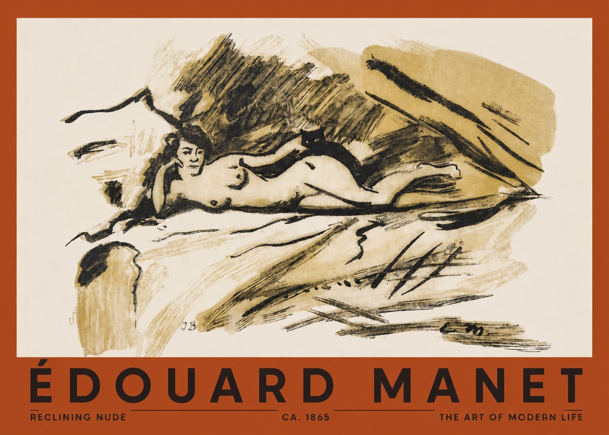Édouard Manet Reclining Nude No2 - Poszter