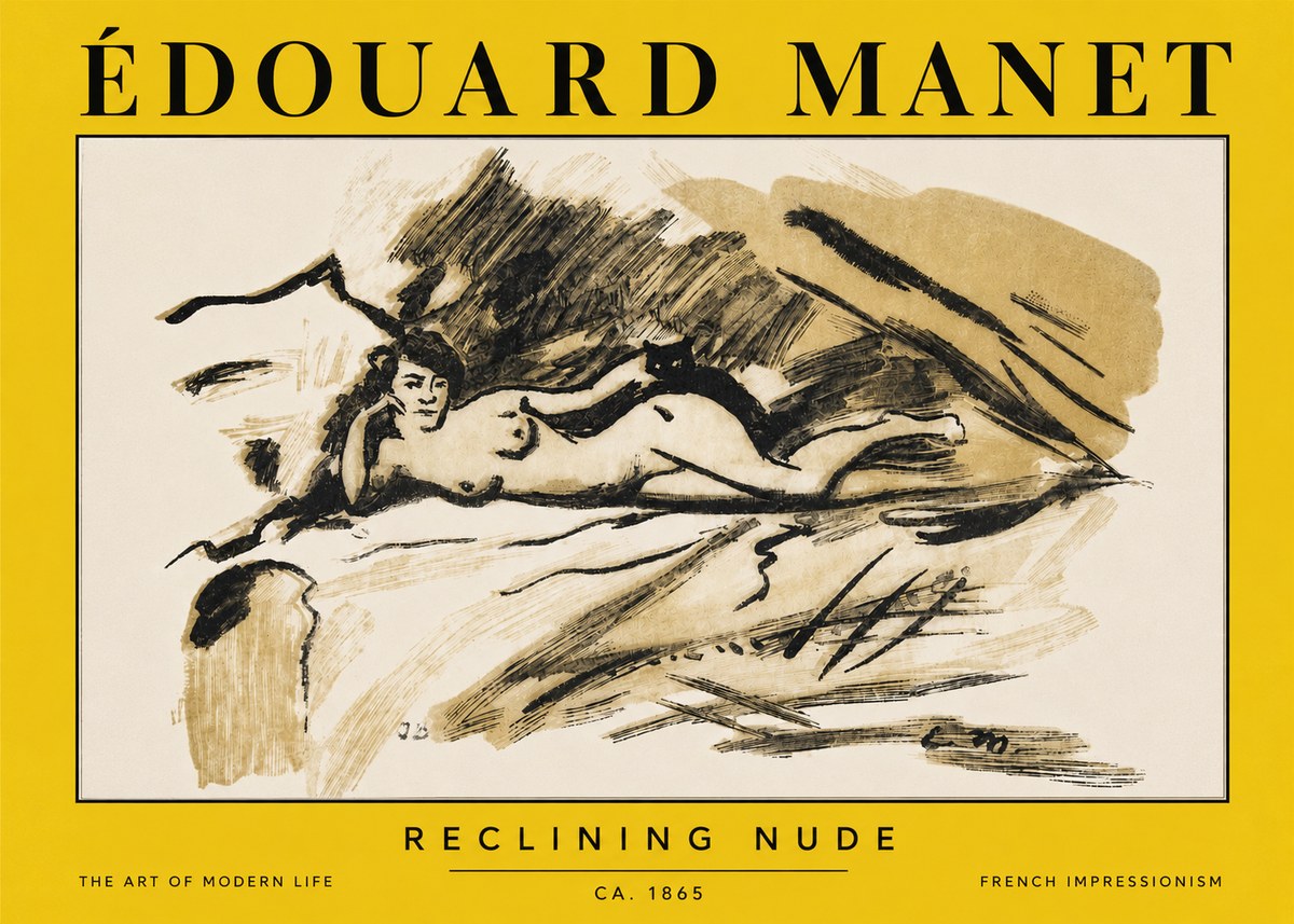 Édouard Manet Reclining Nude No3 - Poszter