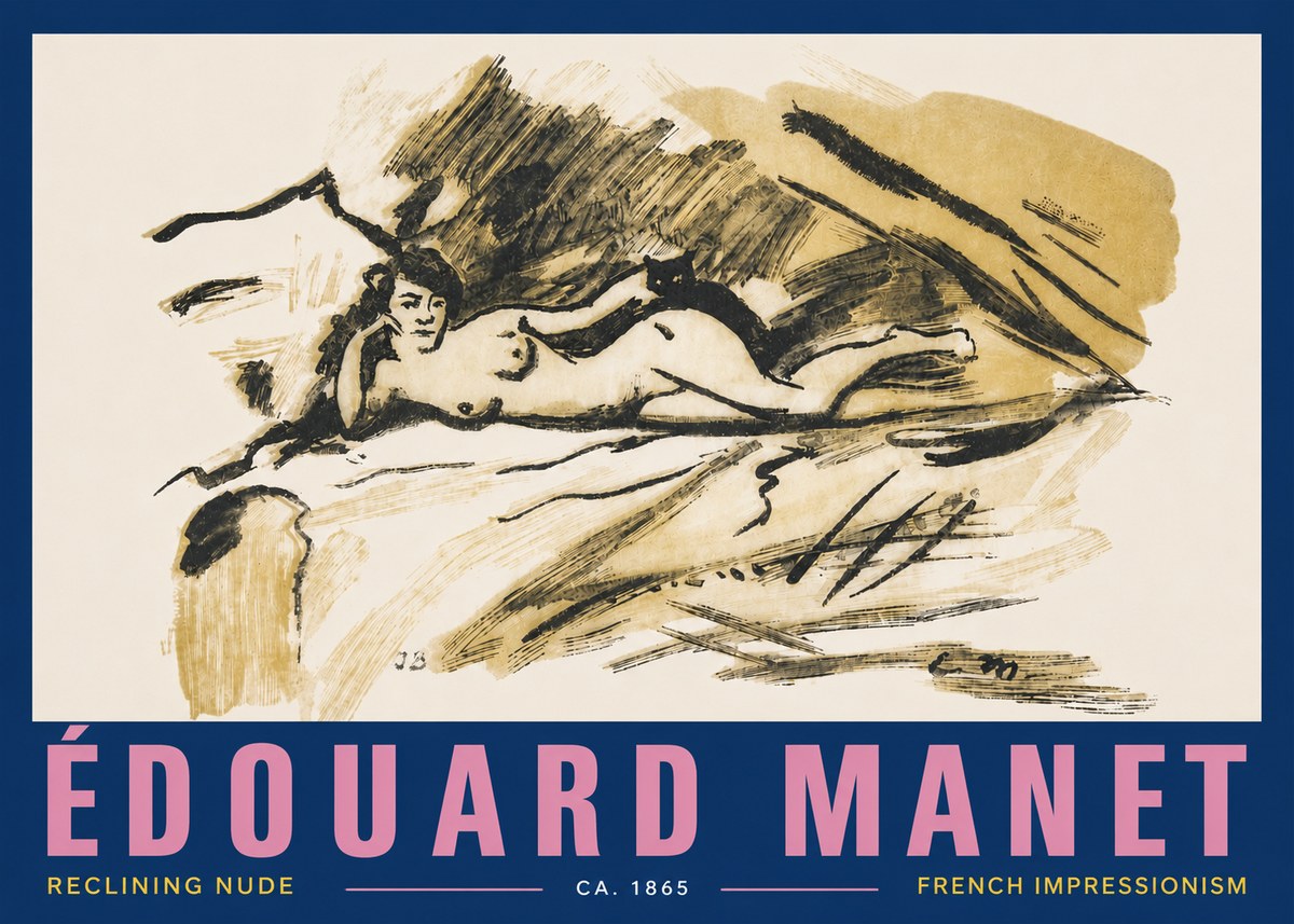 Édouard Manet Reclining Nude No4 - Poszter