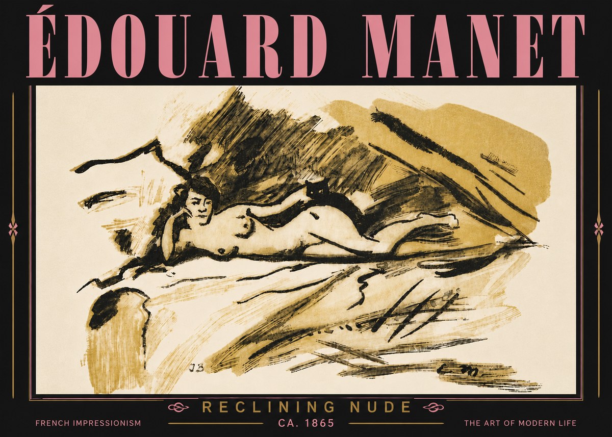 Édouard Manet Reclining Nude No6 - Poszter