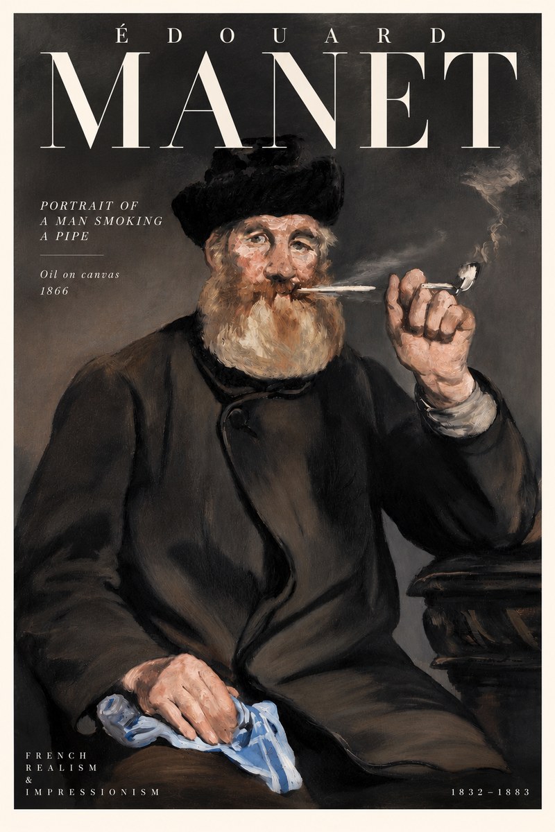 Édouard Manet Portrait of a Man Smoking a Pipe No4 - Poszter
