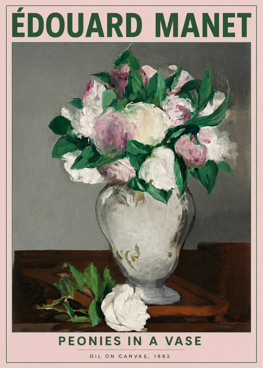 Édouard Manet Peonies in a Vase No4 - Poszter