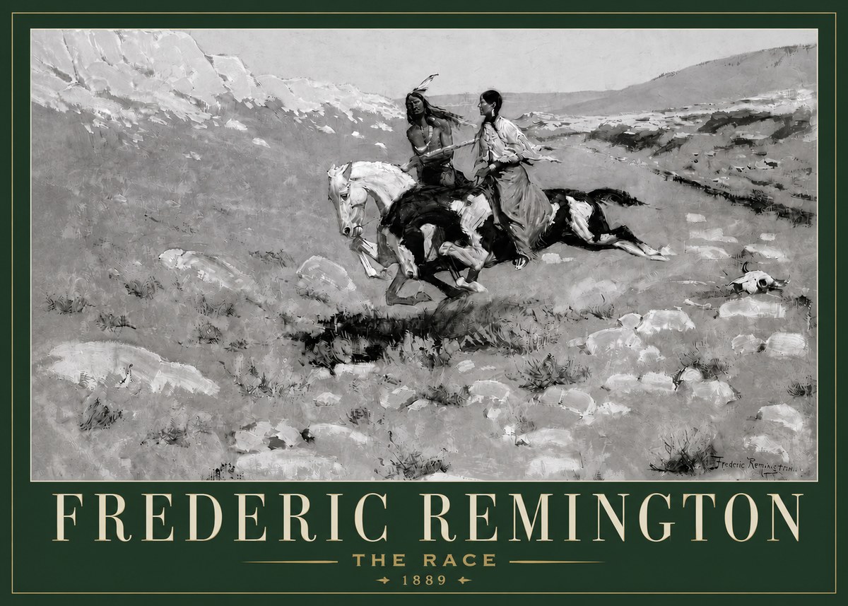 Frederic Remington The Race II No3 - Poszter