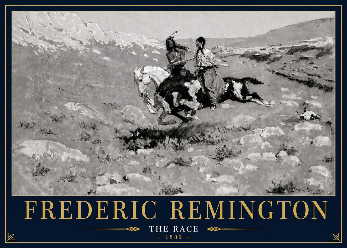 Frederic Remington The Race II No4 - Poszter