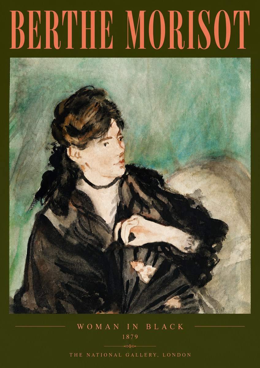 Berthe Morisot Woman in Black No5 - Poszter