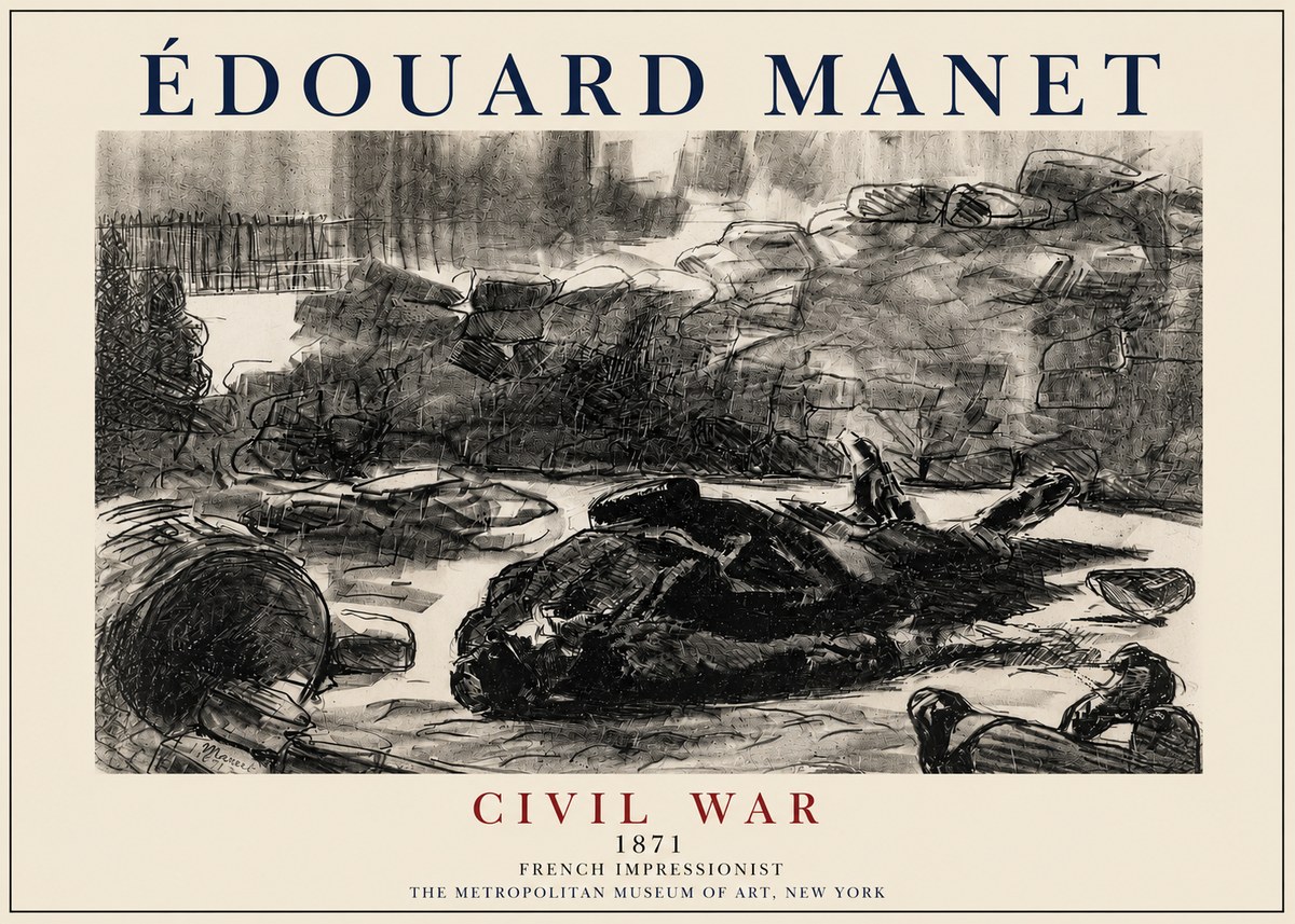 Édouard Manet Civil War No3 - Poszter