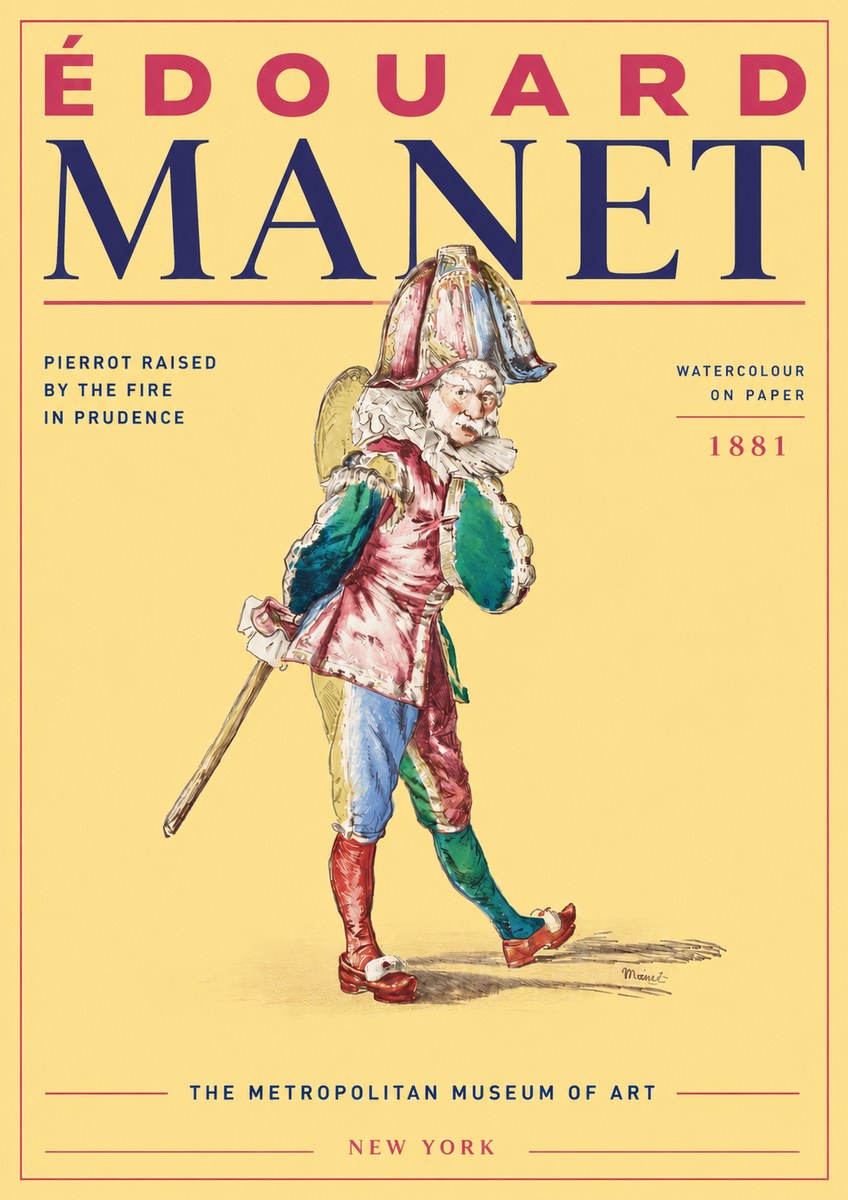 Édouard Manet Pierrot Raised by the Fire in Prudence No4 - Poszter