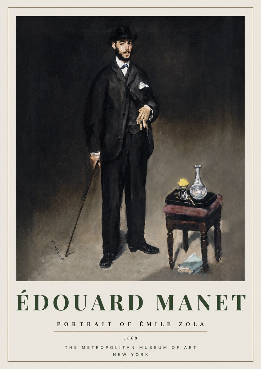 Édouard Manet Portrait of Émile Zola No3 - Poszter