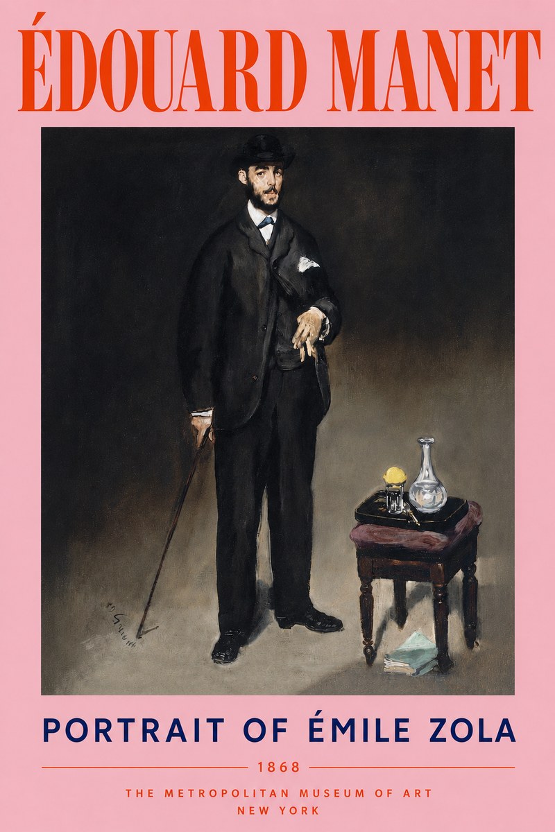 Édouard Manet Portrait of Émile Zola No4 - Poszter