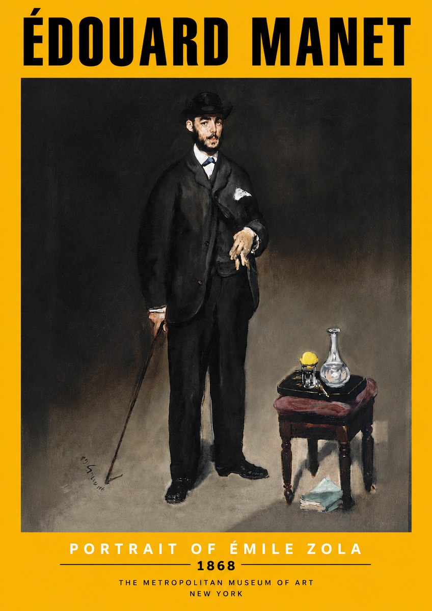 Édouard Manet Portrait of Émile Zola No6 - Poszter
