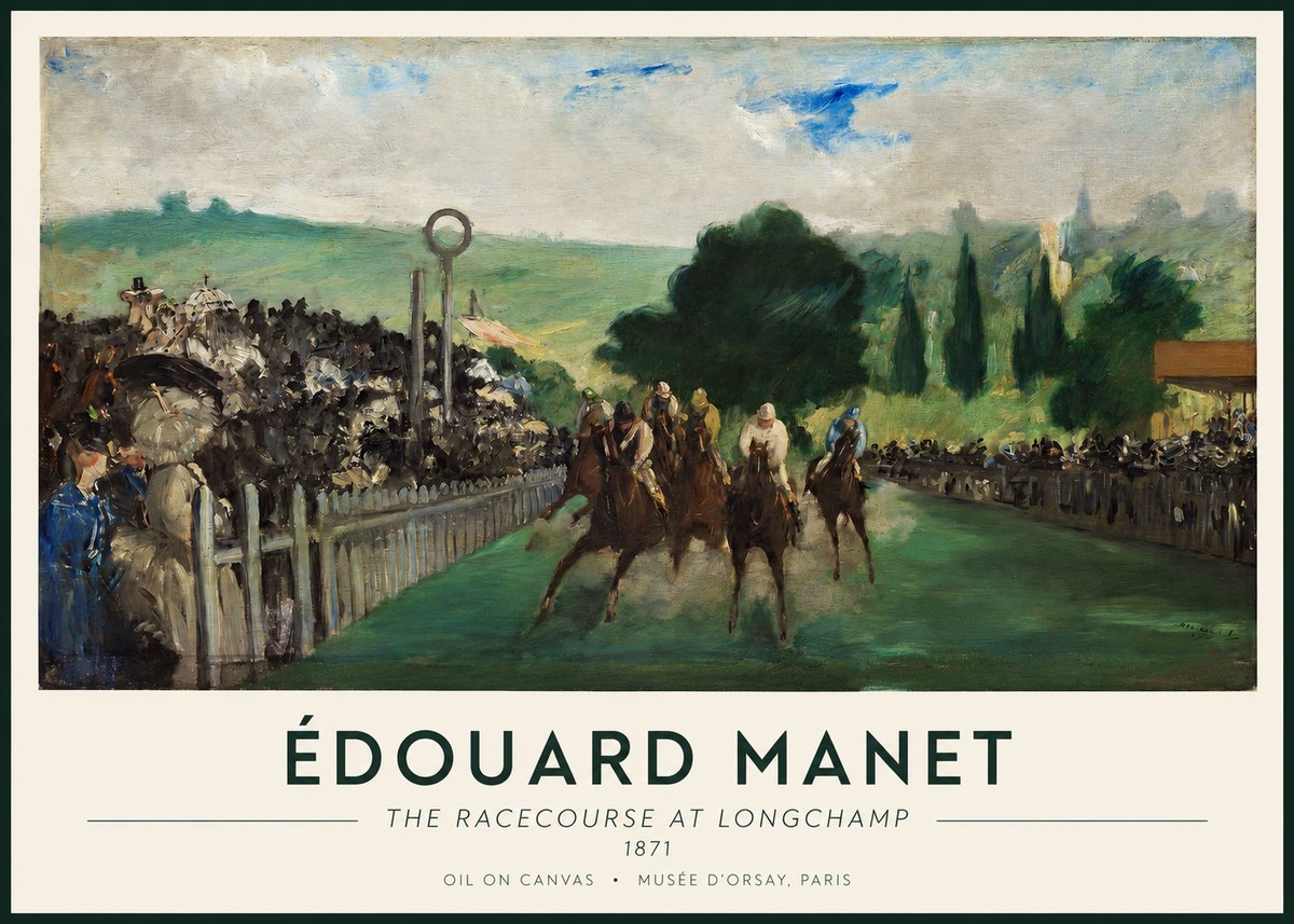 Édouard Manet The Racecourse at Longchamp No1 - Poszter