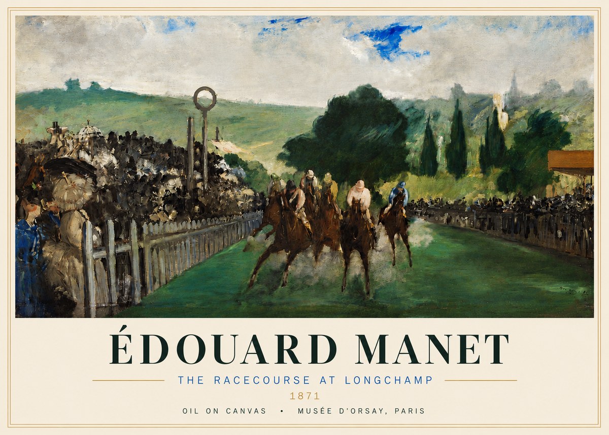 Édouard Manet The Racecourse at Longchamp No4 - Poszter