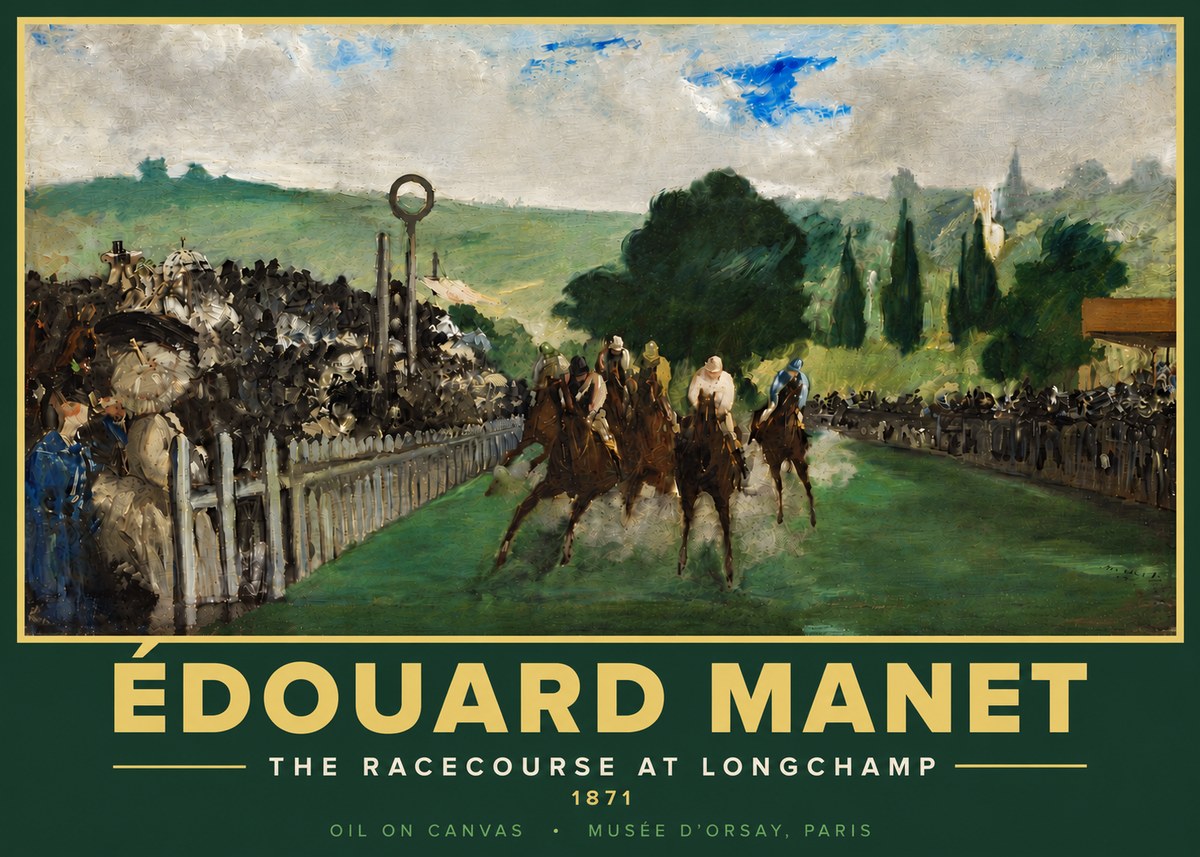 Édouard Manet The Racecourse at Longchamp No5 - Poszter