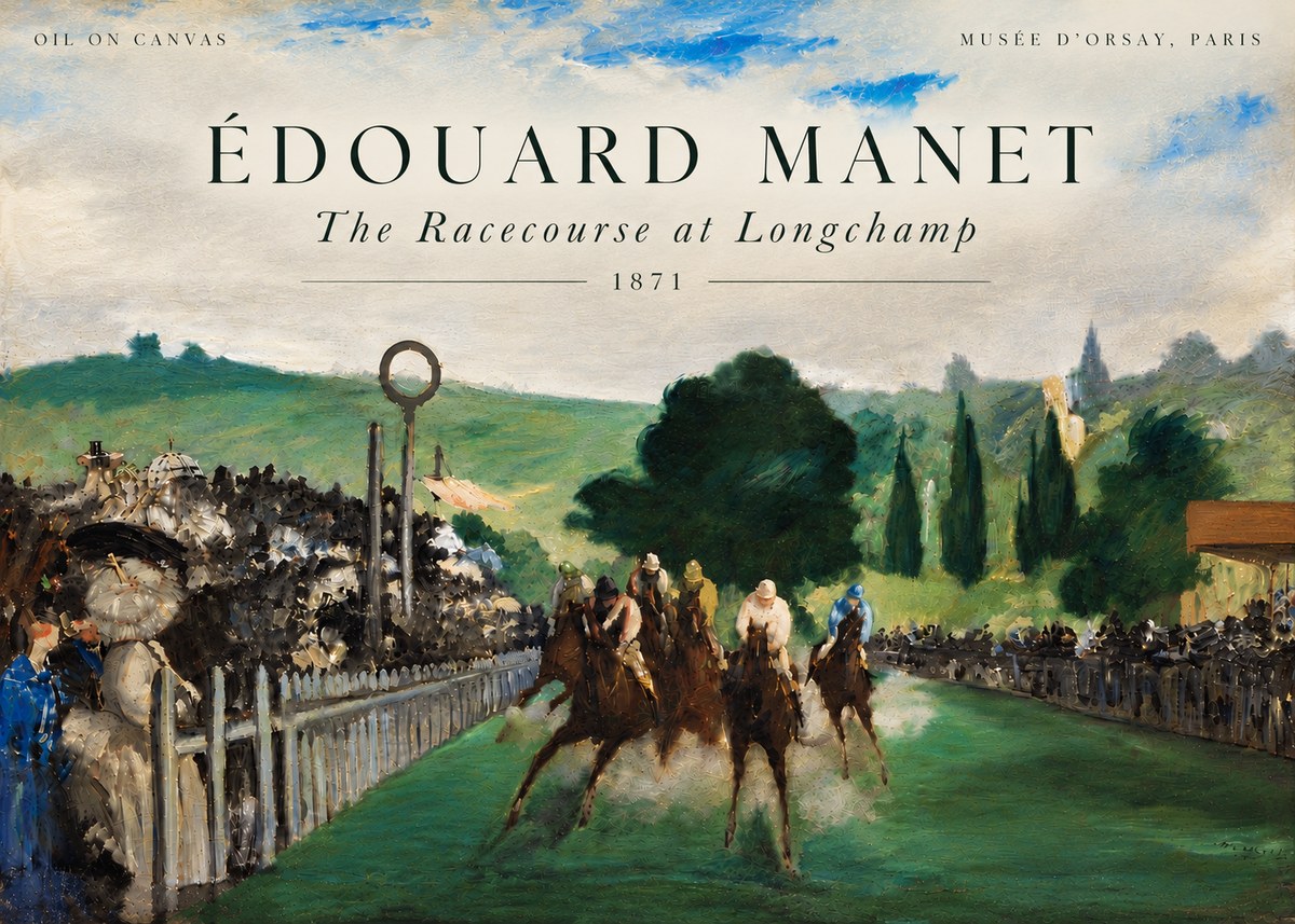 Édouard Manet The Racecourse at Longchamp No6 - Poszter