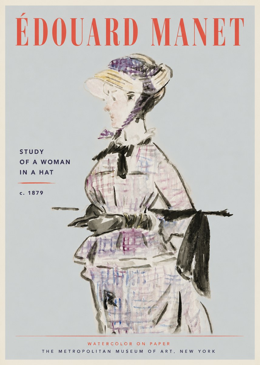Édouard Manet Study of a Woman in a Hat No6 - Poszter