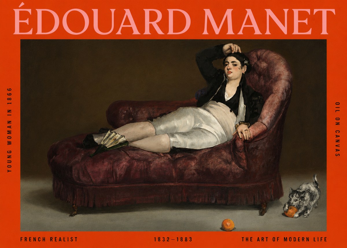 Édouard Manet Young Woman in 1866 No2 - Poszter