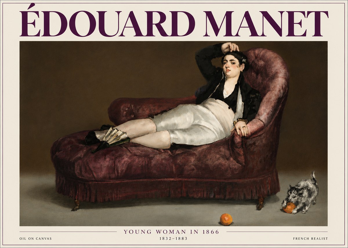 Édouard Manet Young Woman in 1866 No4 - Poszter