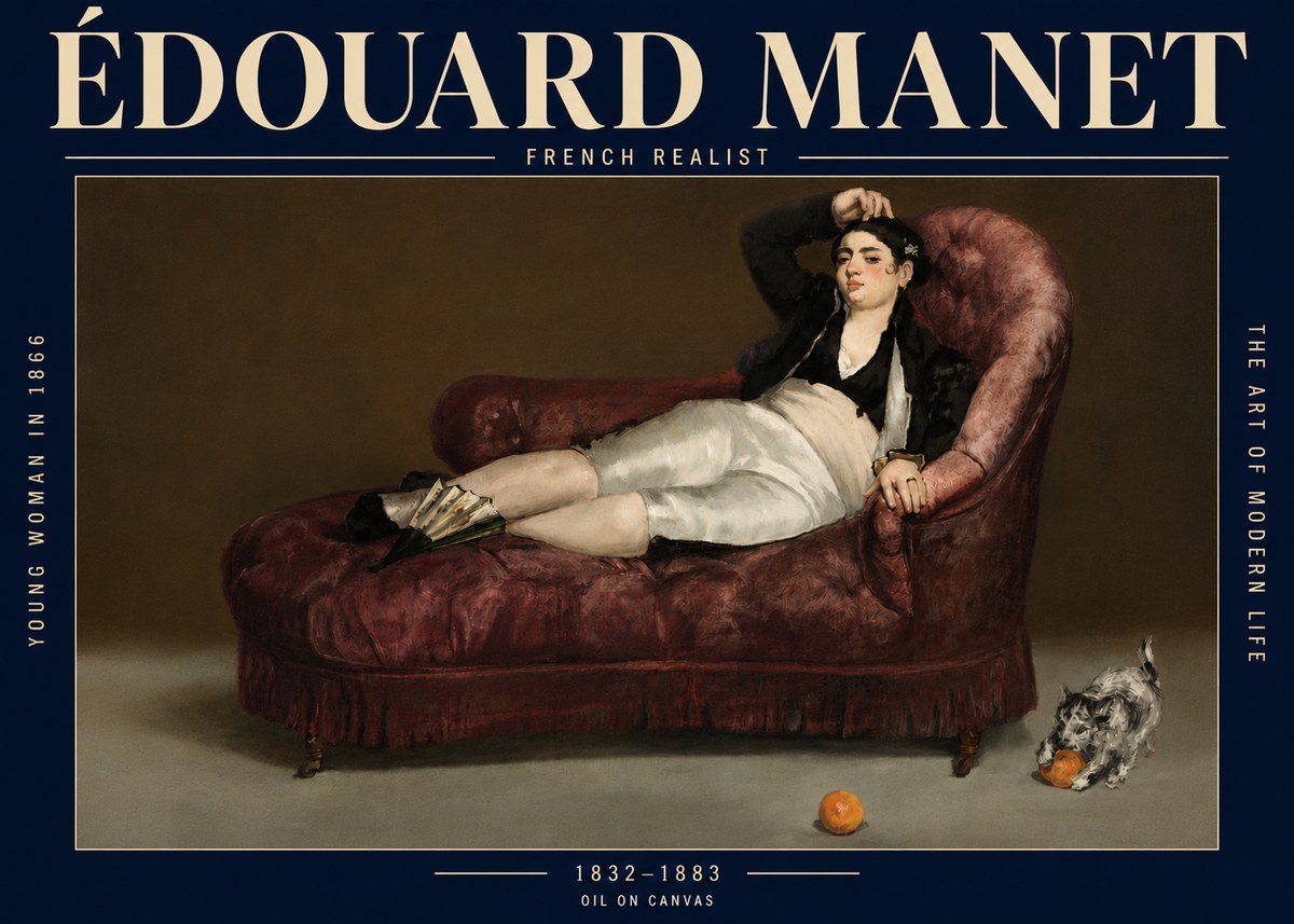 Édouard Manet Young Woman in 1866 No6 - Poszter