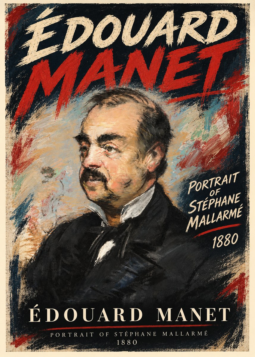 Édouard Manet Portrait of Stéphane Mallarmé I No3 - Poszter