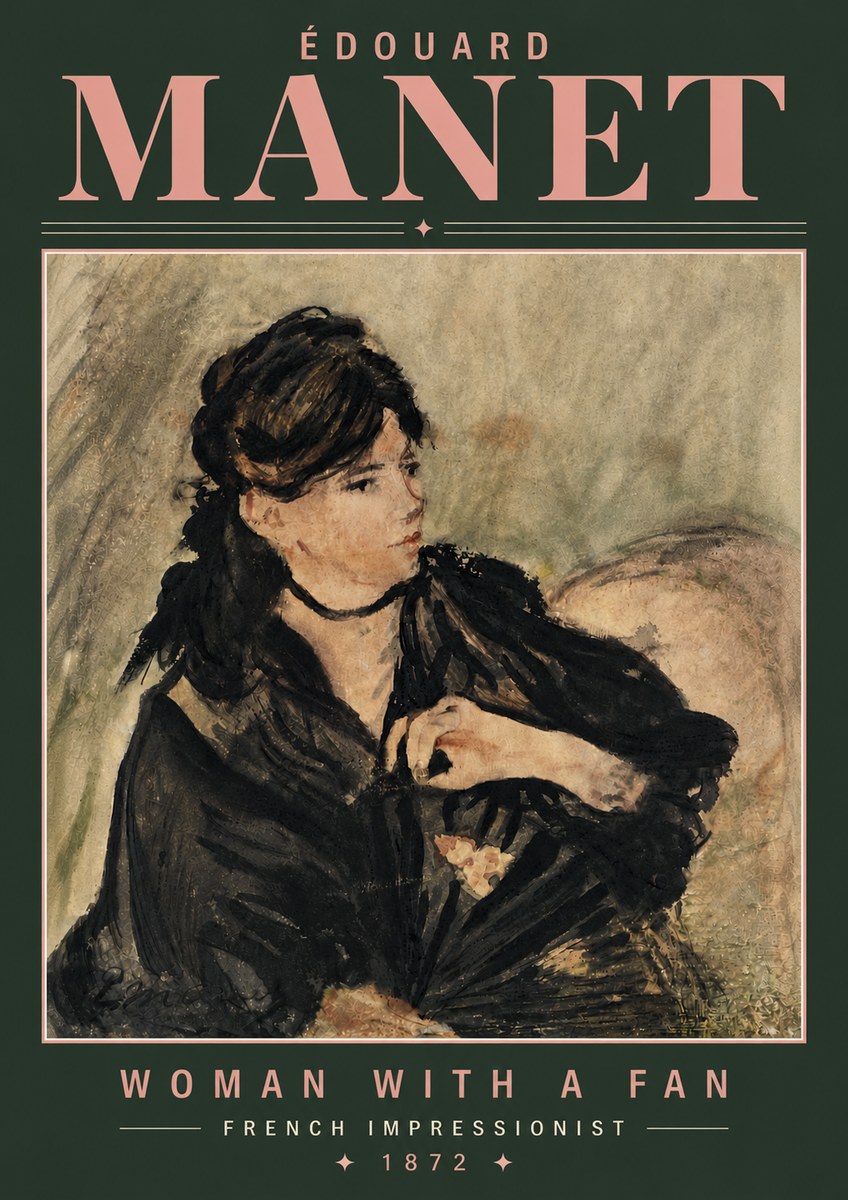 Édouard Manet Woman with a Fan No6 - Poszter