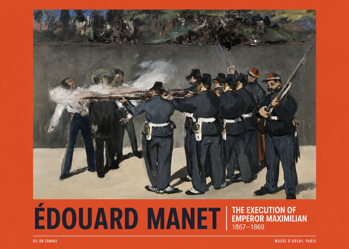 Édouard Manet The Execution of Emperor Maximilian No6 - Poszter