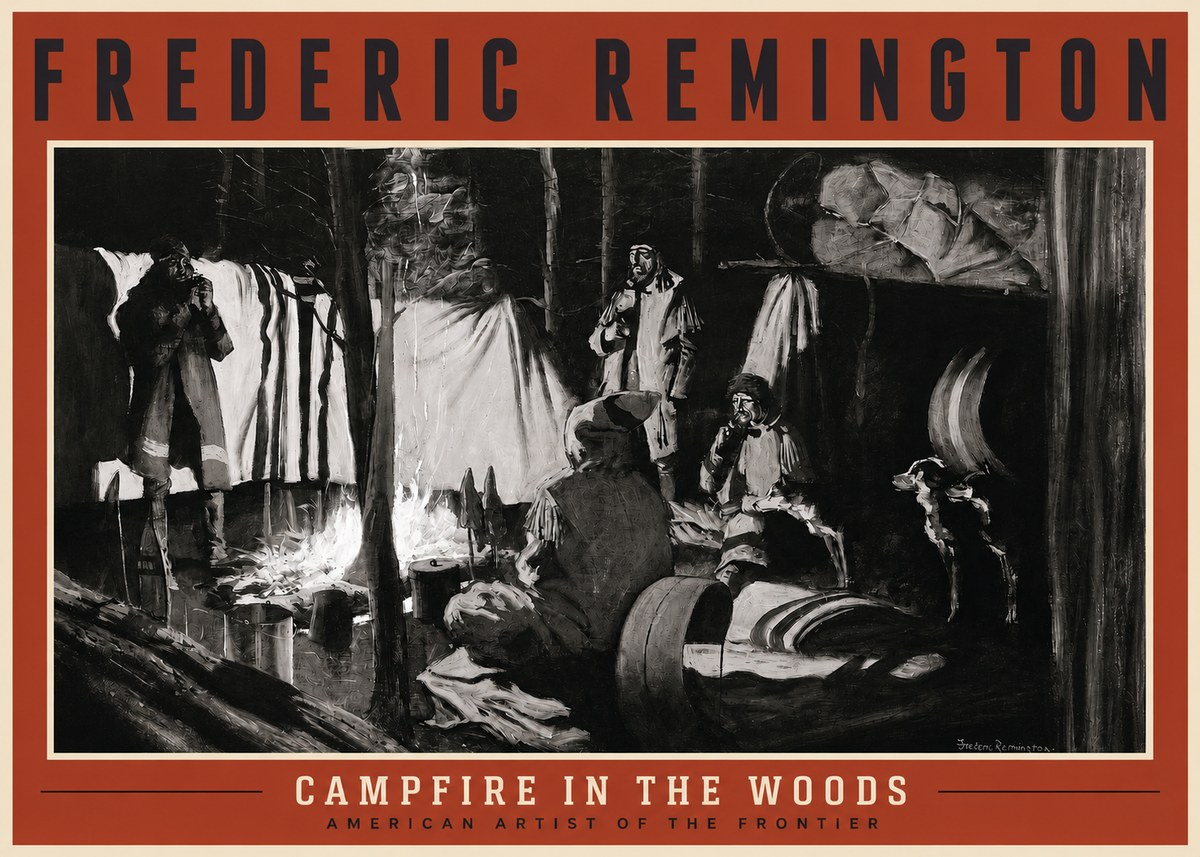 Frederic Remington A Trapper's Camp No2 - Poszter