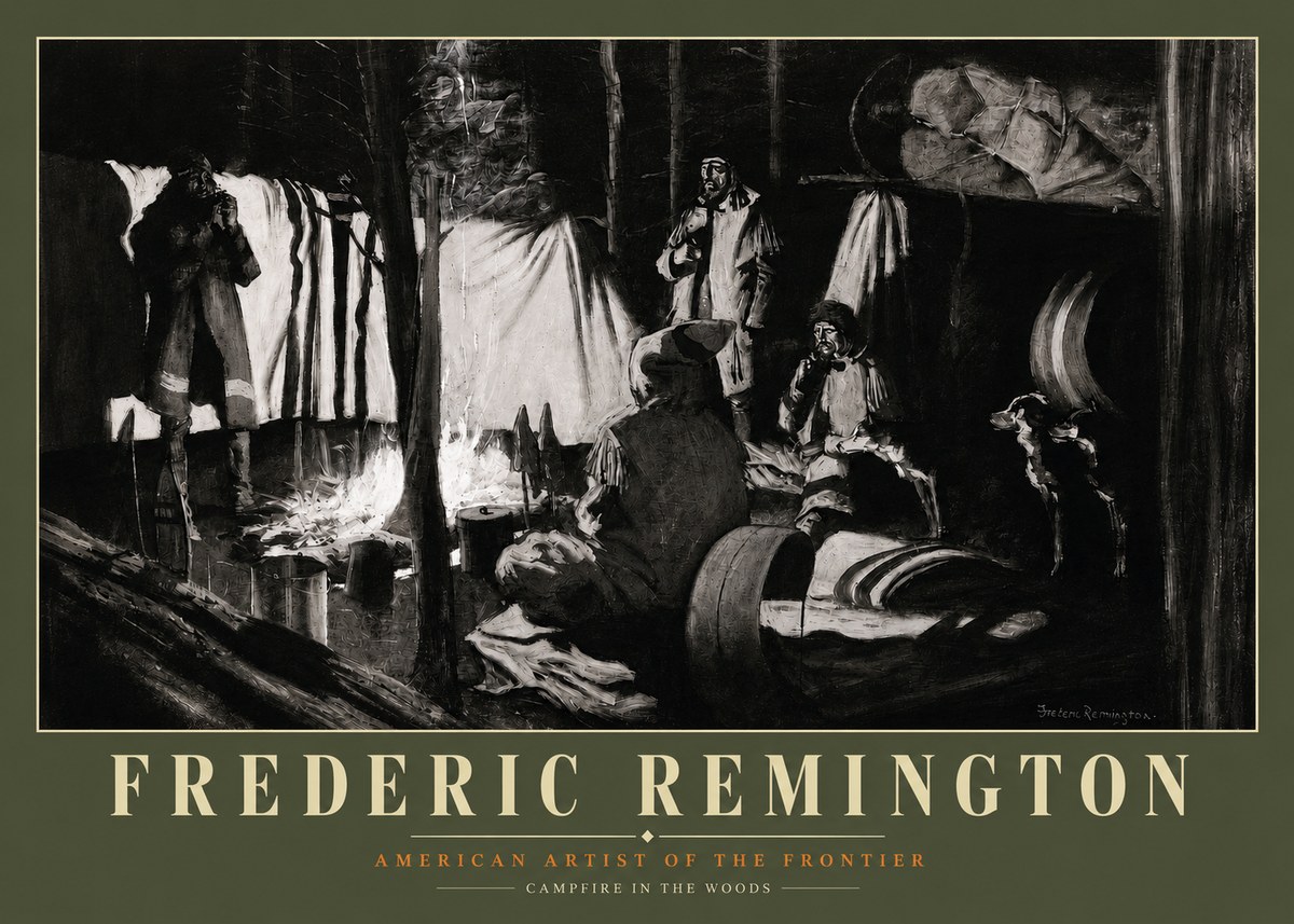 Frederic Remington A Trapper's Camp No3 - Poszter