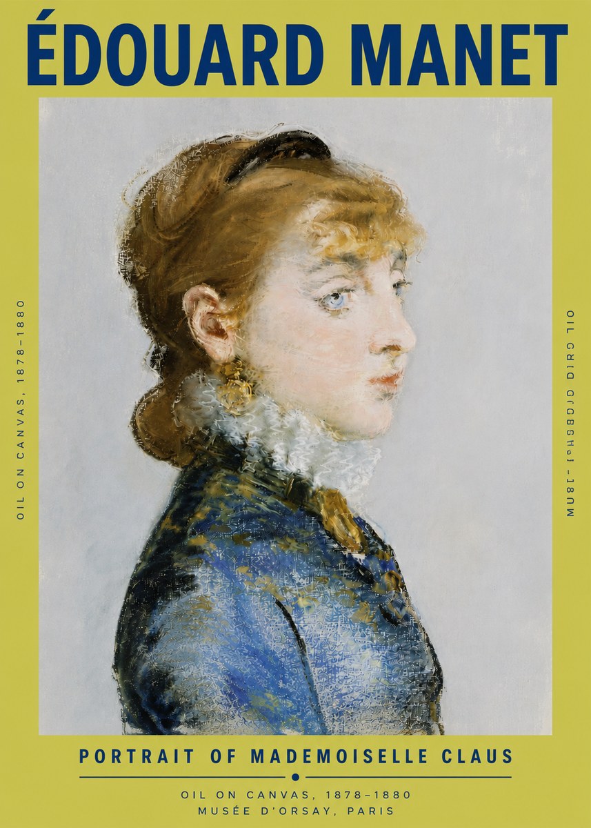 Édouard Manet Portrait of Mademoiselle Claus No4 - Poszter