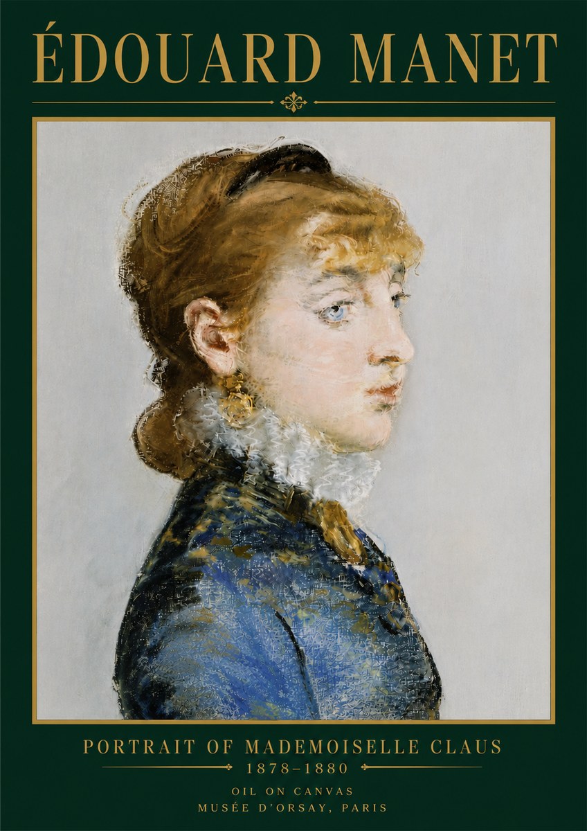 Édouard Manet Portrait of Mademoiselle Claus No5 - Poszter