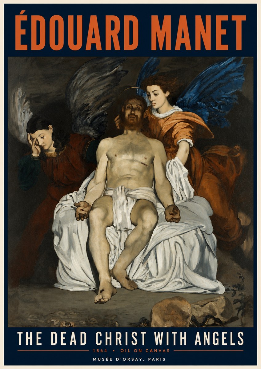 Édouard Manet The Dead Christ with Angels No4 - Poszter