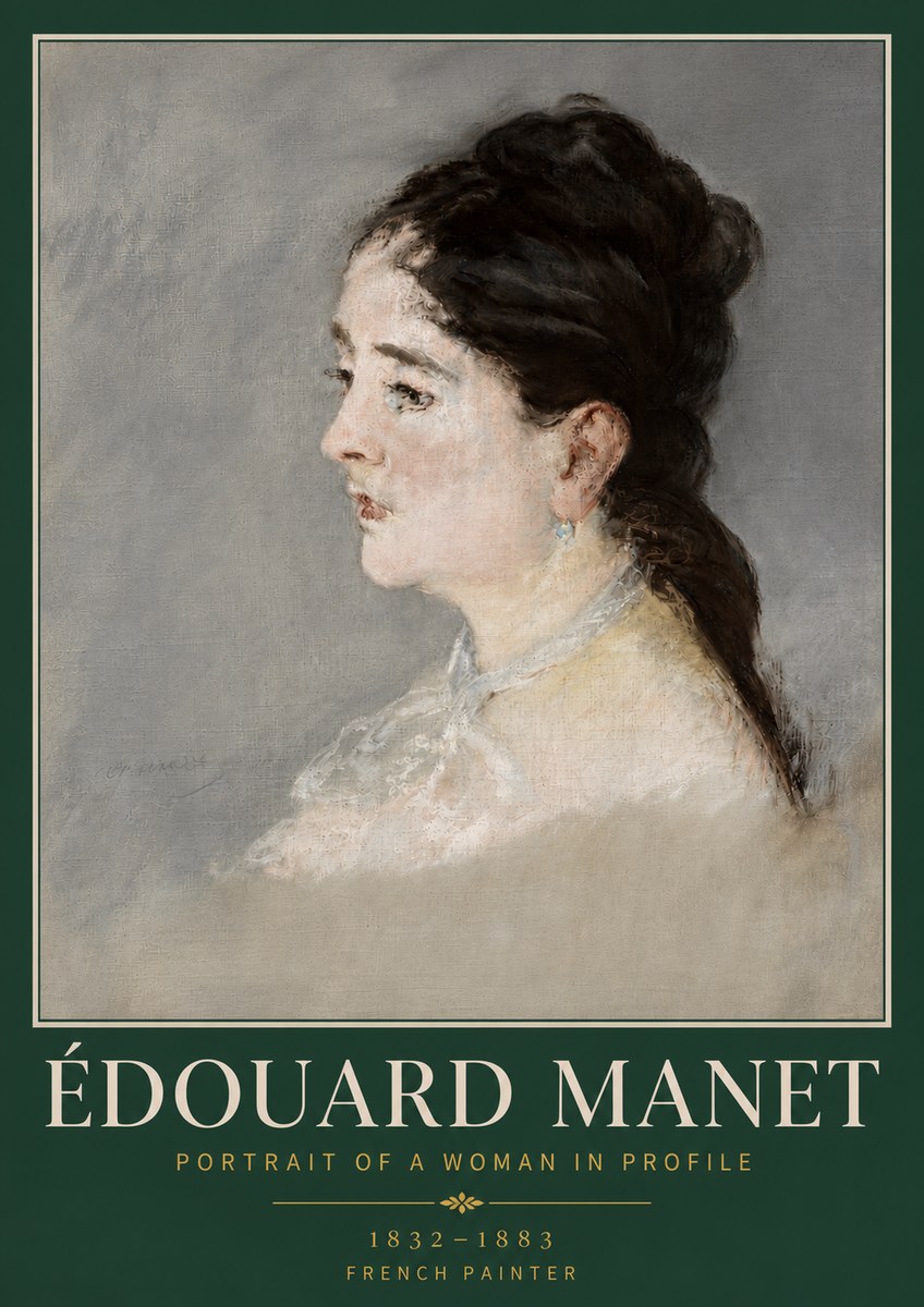 Édouard Manet Portrait of a Woman in Profile No4 - Poszter