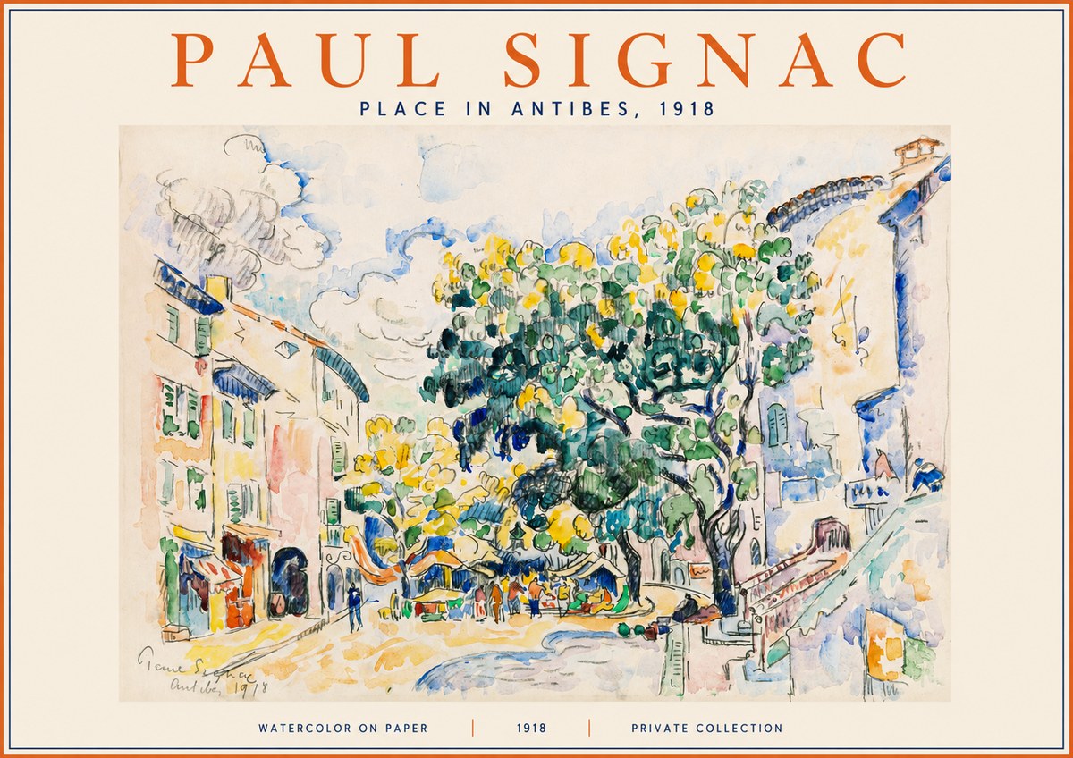 Signac Place in Antibes, 1918 No2 - Poszter