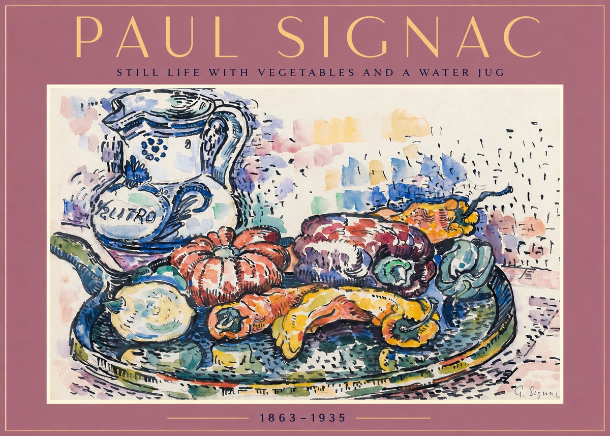 Signac Still Life with Vegetables and a Water Jug No2 - Poszter