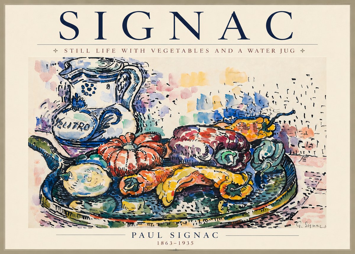 Signac Still Life with Vegetables and a Water Jug No4 - Poszter