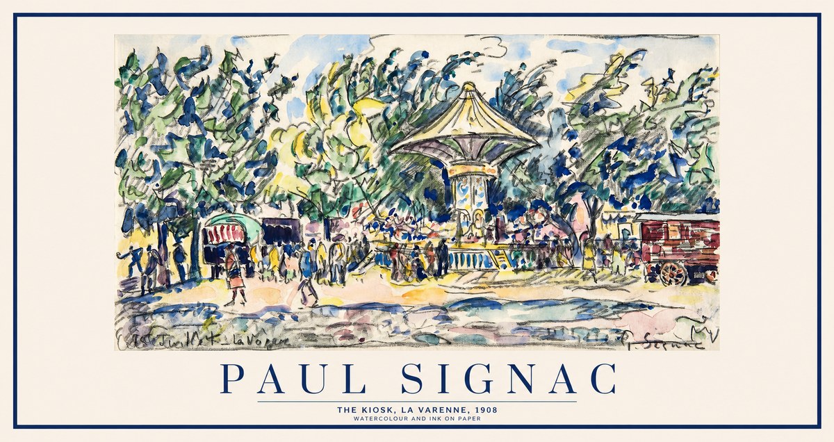 Signac The Kiosk, La Varenne, 1908 No1 - Poszter