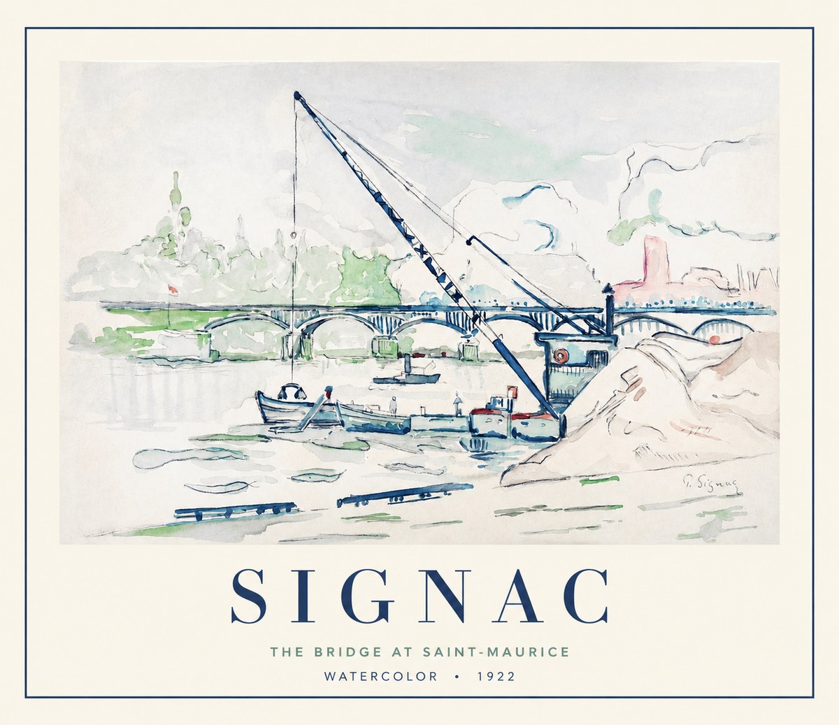 Signac The Bridge at Saint-maurice No1 - Poszter