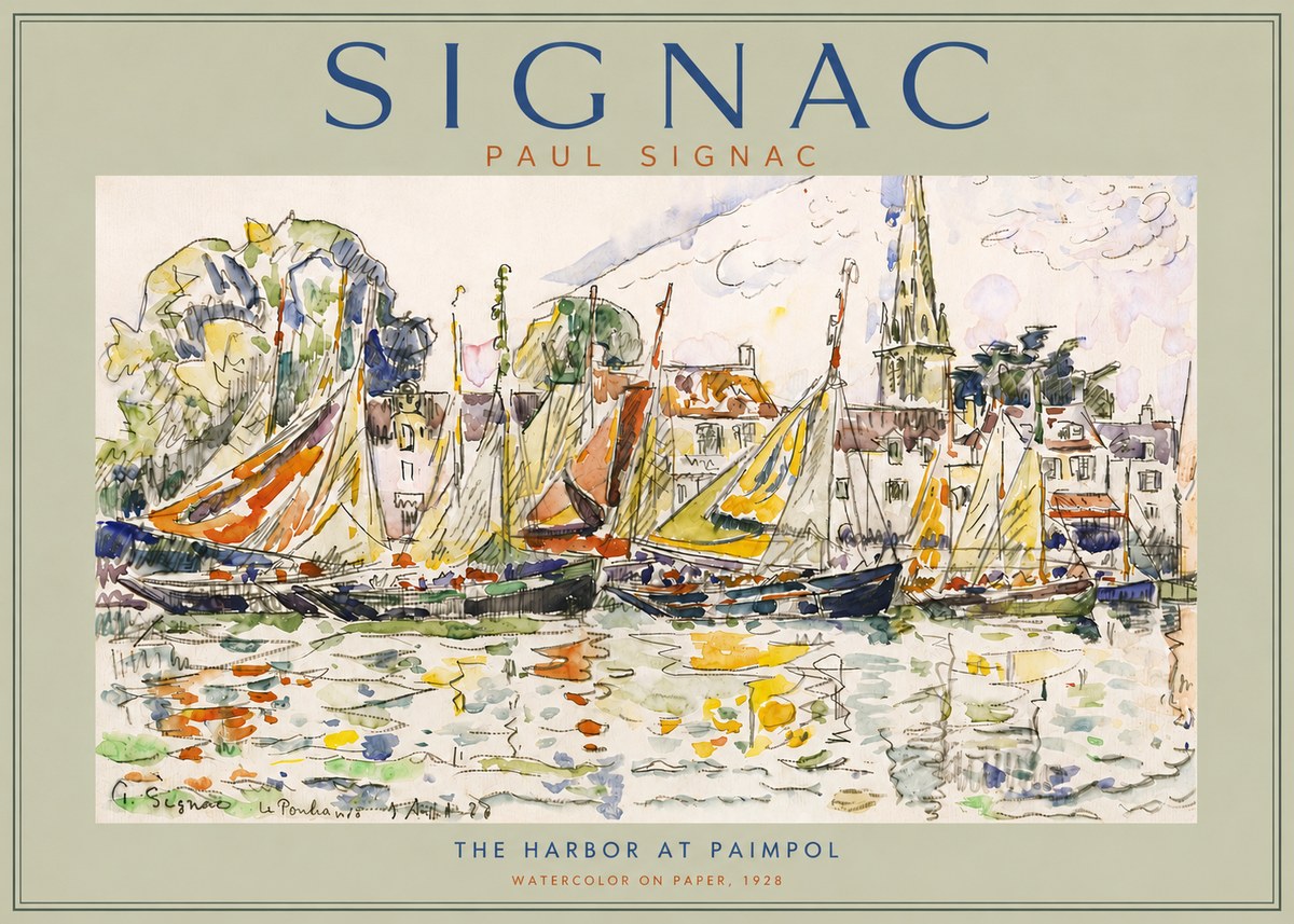 Signac The Harbor at Paimpol No5 - Poszter