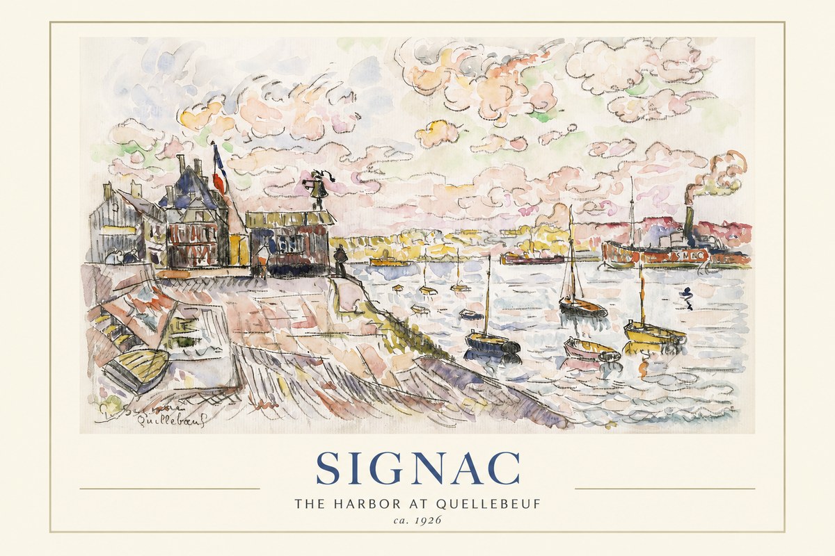 Signac The Harbor at Quellebeuf No1 - Poszter