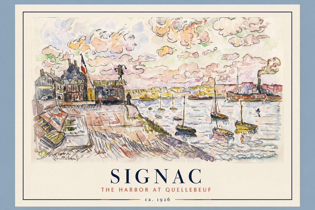 Signac The Harbor at Quellebeuf No2 - Poszter